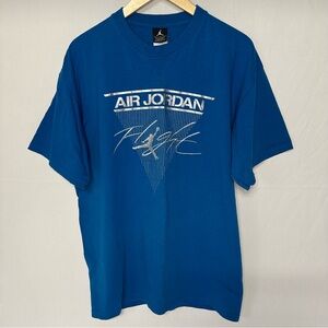 Air Jordan Jumpman Flight Tee Shirt Royal Blue Silver Logo Men’s Size Large
